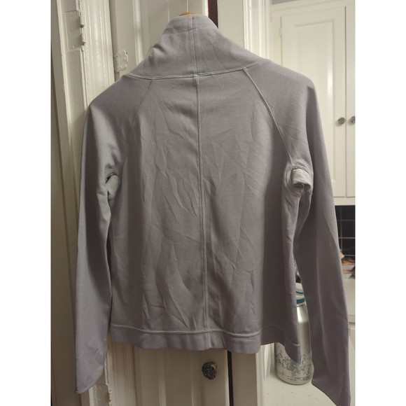 J.Crew Grey Long Sleeve Sweater SZ Small Striped underarms Mock Neck SweatShirt - Picture 6 of 7